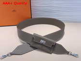 Hermes Kelly Pocket Shoulder Strap in Grey Calfskin Replica
