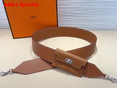Hermes Kelly Pocket Shoulder Strap in Tan Calfskin Replica