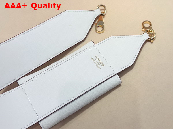 Hermes Kelly Pocket Shoulder Strap in White Calfskin Replica