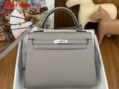Hermes Kelly Sellier 25 Bag in Asphalt Grey Epsom Calfskin Replica