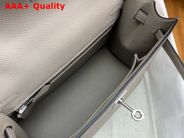 Hermes Kelly Sellier 25 Bag in Asphalt Grey Epsom Calfskin Replica