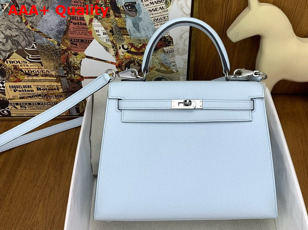 Hermes Kelly Sellier 25 Bag in Cloud Blue Epsom Calfskin Replica