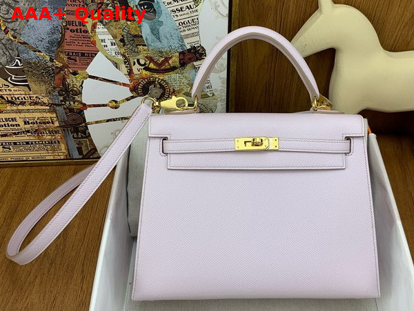 Hermes Kelly Sellier 25 Bag in Dream Purple Epsom Calfskin Replica