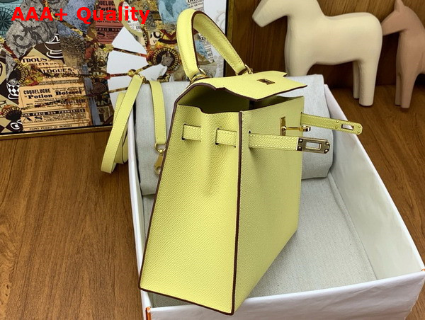 Hermes Kelly Sellier 25 Bag in Egg Yellow Epsom Calfskin Replica