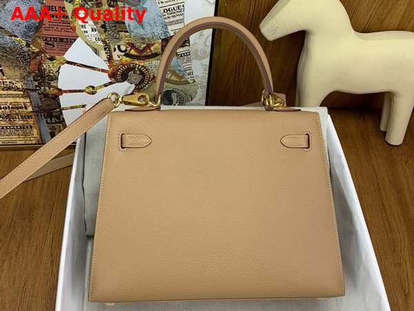 Hermes Kelly Sellier 25 in Oat Milk Epsom Calfskin Replica