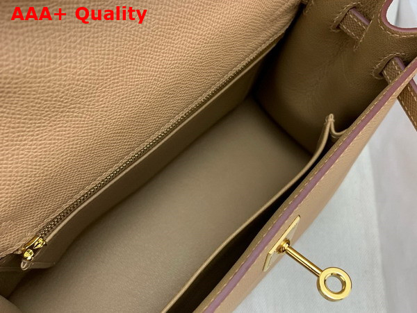 Hermes Kelly Sellier 25 in Oat Milk Epsom Calfskin Replica