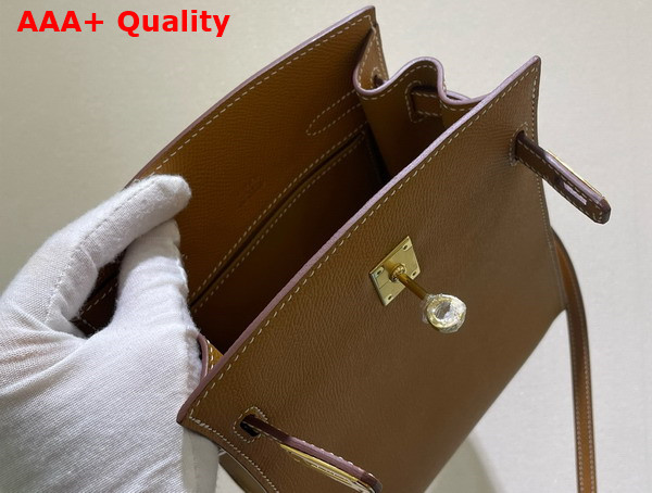 Hermes Kelly Sport Handbag in Tan Epsom Leather Replica