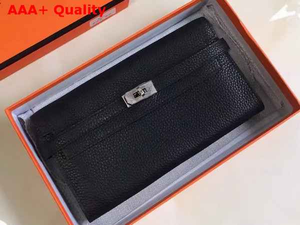 Hermes Kelly Wallet Black Togo Leather Replica