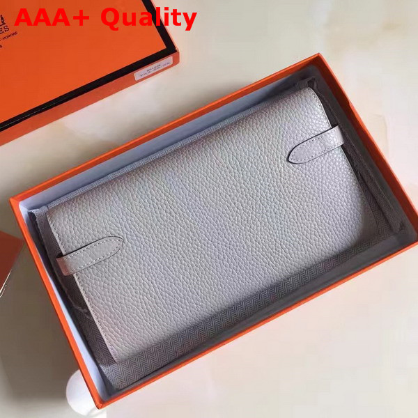 Hermes Kelly Wallet Light Grey Togo Leather Replica