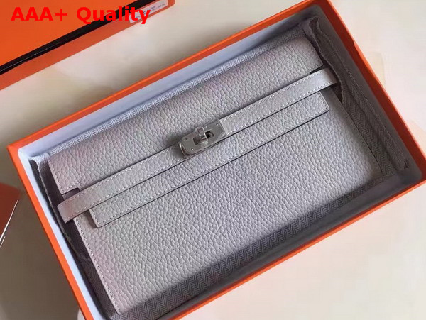 Hermes Kelly Wallet Light Grey Togo Leather Replica