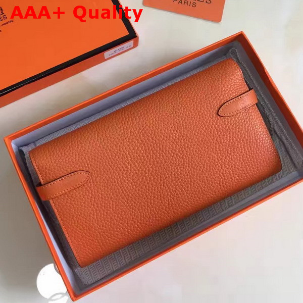 Hermes Kelly Wallet Orange Togo Leather Replica