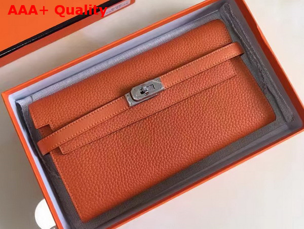 Hermes Kelly Wallet Orange Togo Leather Replica