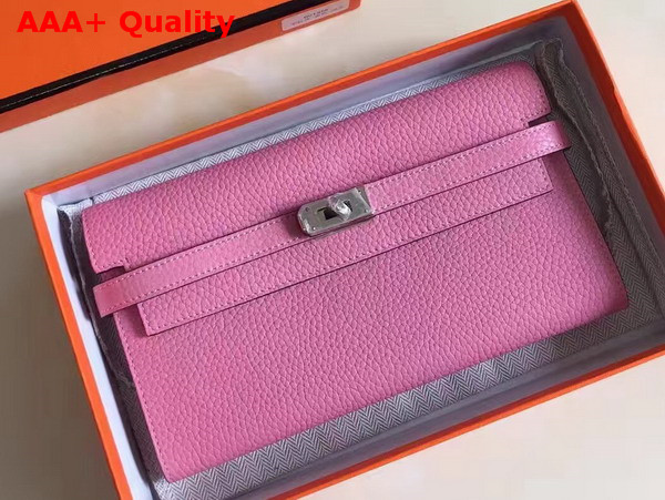 Hermes Kelly Wallet Pink Togo Leather Replica