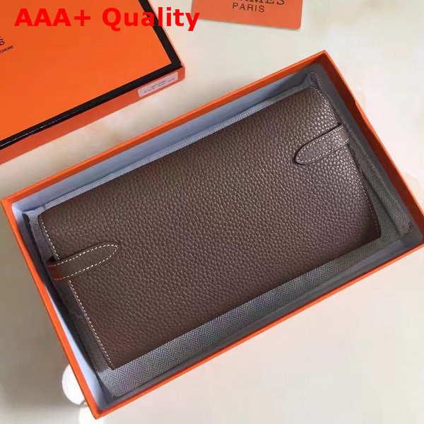Hermes Kelly Wallet Taupe Togo Leather Replica