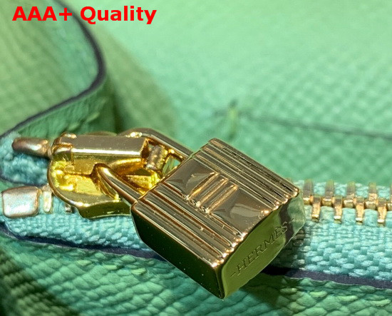Hermes Kelly Wallet To Go Green Epsom Calfskin Gold Hardware Replica