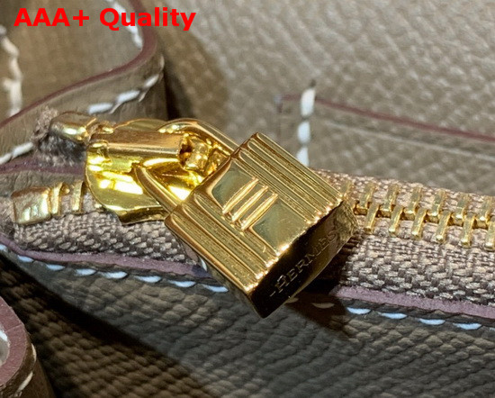 Hermes Kelly Wallet To Go Grey Epsom Calfskin Gold Hardware Replica