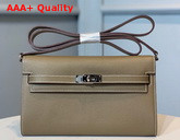 Hermes Kelly Wallet To Go Grey Epsom Calfskin Silver Hardware Replica