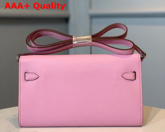 Hermes Kelly Wallet To Go Pink Epsom Calfskin Silver Hardware Replica