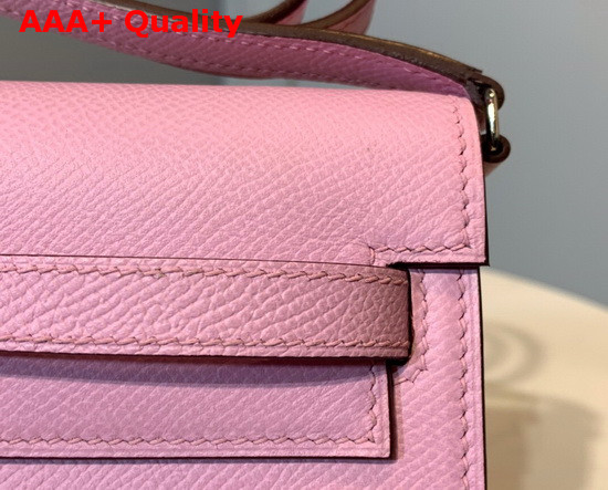 Hermes Kelly Wallet To Go Pink Epsom Calfskin Silver Hardware Replica