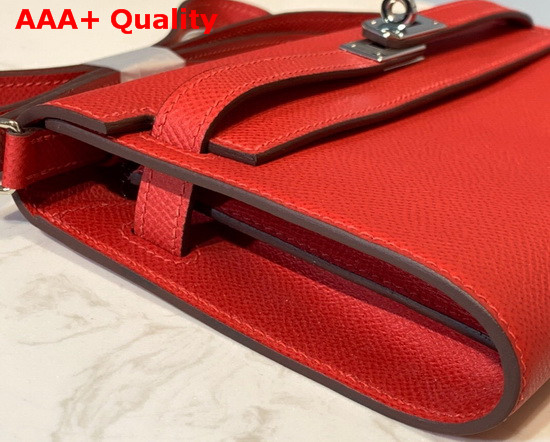 Hermes Kelly Wallet To Go Red Epsom Calfskin Silver Hardware Replica