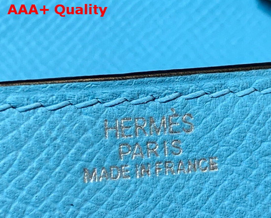 Hermes Kelly Wallet To Go Sky Blue Epsom Calfskin Silver Hardware Replica