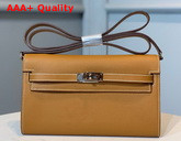 Hermes Kelly Wallet To Go Tan Epsom Calfskin Silver Hardware Replica