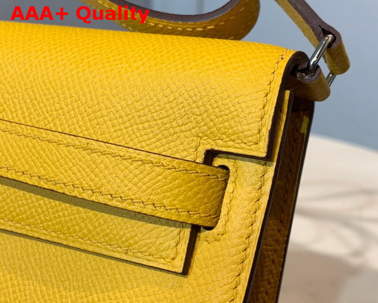 Hermes Kelly Wallet To Go Yellow Epsom Calfskin Silver Hardware Replica