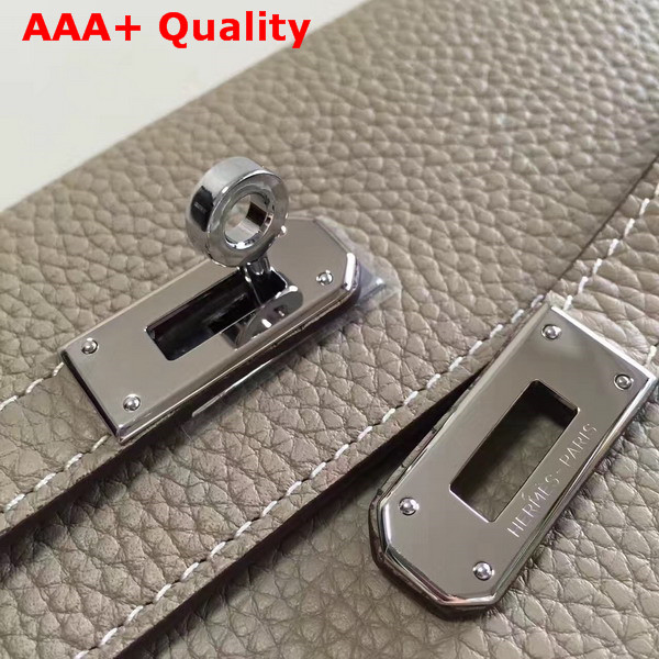 Hermes Kelly Wallet in Grey Togo Leather Replica