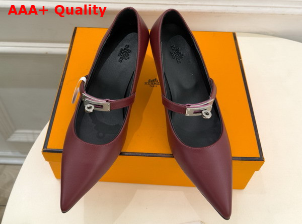 Hermes Kiara 60 Pump in Rouge H Nappa Leather Replica