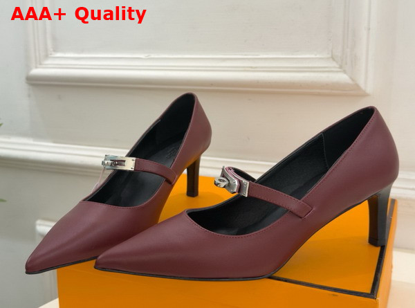 Hermes Kiara 60 Pump in Rouge H Nappa Leather Replica