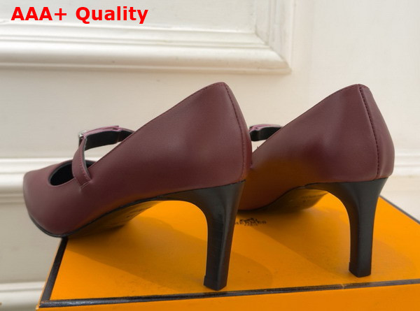 Hermes Kiara 60 Pump in Rouge H Nappa Leather Replica
