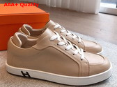 Hermes Kid Sneaker in Beige Camel Calfskin Replica