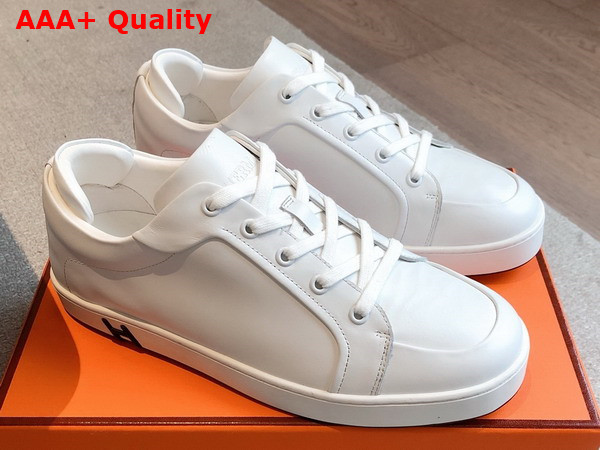 Hermes Kid Sneaker in Blanc Calfskin Replica