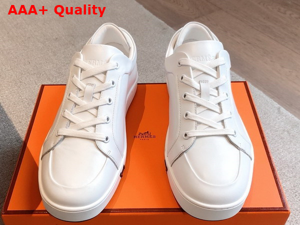 Hermes Kid Sneaker in Blanc Calfskin Replica
