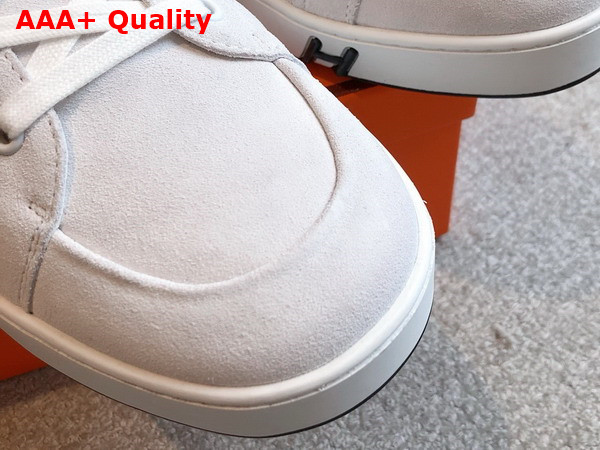 Hermes Kid Sneaker in Blanc Suede Goatskin Replica