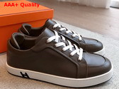 Hermes Kid Sneaker in Chocolate Calfskin Replica