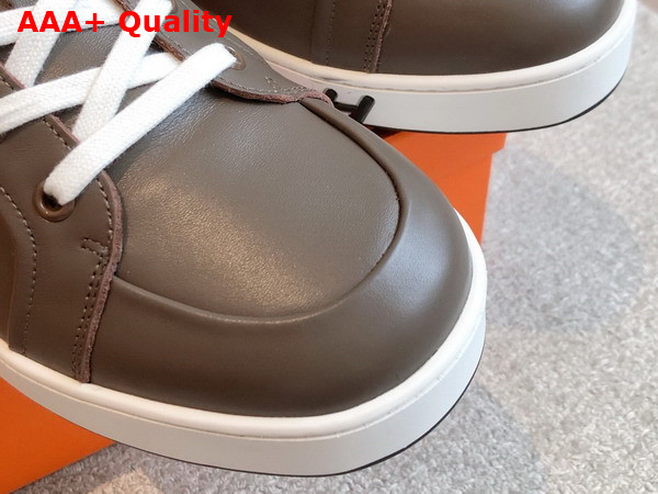 Hermes Kid Sneaker in Chocolate Calfskin Replica