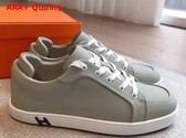 Hermes Kid Sneaker in Gris Calfskin Replica