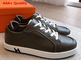 Hermes Kid Sneaker in Khaki Calfskin Replica