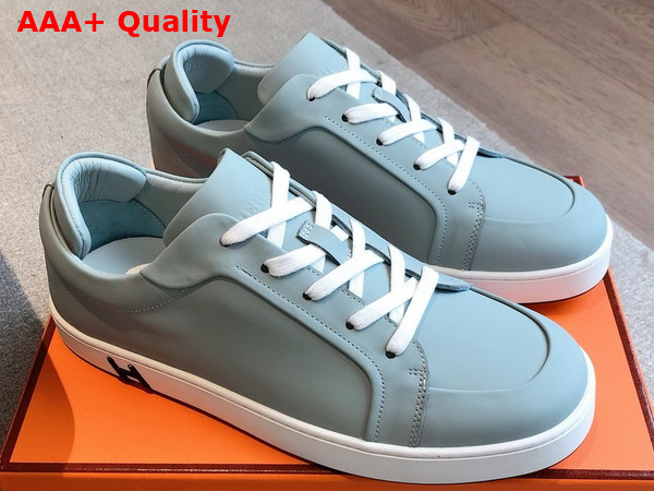 Hermes Kid Sneaker in Light Blue Calfskin Replica