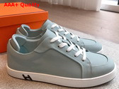 Hermes Kid Sneaker in Light Blue Calfskin Replica
