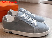 Hermes Kid Sneaker in Light Blue Suede Goatskin Replica