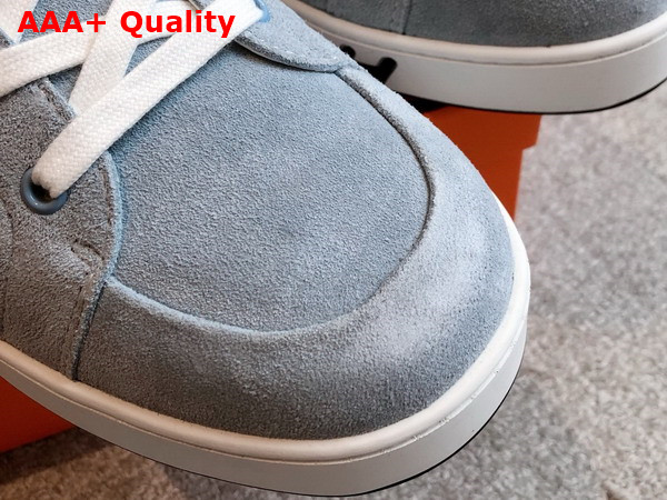 Hermes Kid Sneaker in Light Blue Suede Goatskin Replica