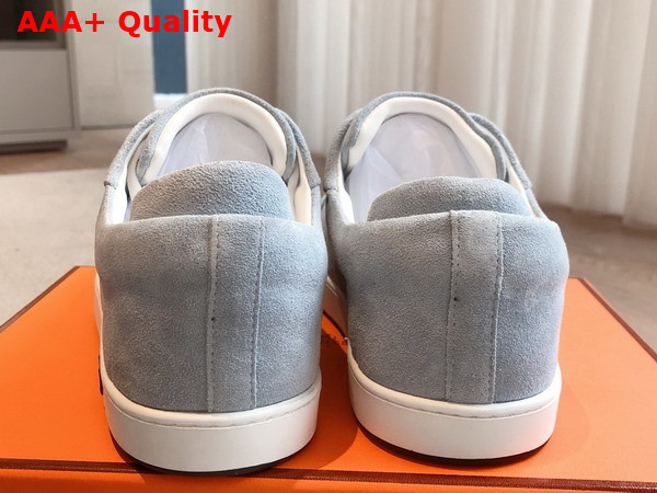 Hermes Kid Sneaker in Light Blue Suede Goatskin Replica