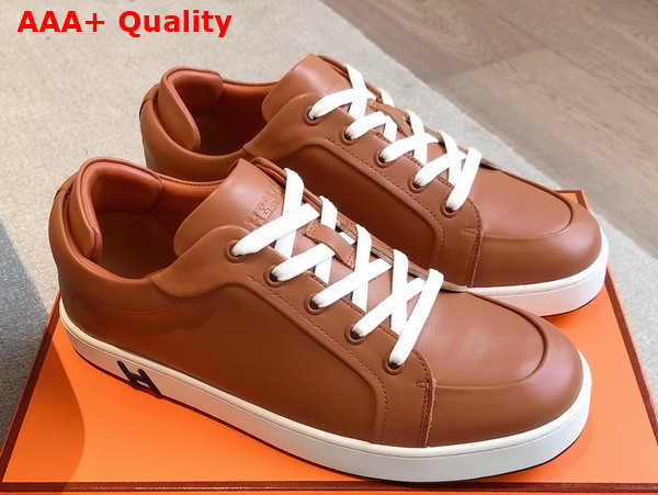 Hermes Kid Sneaker in Naturel Calfskin Replica