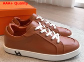 Hermes Kid Sneaker in Naturel Calfskin Replica