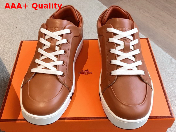 Hermes Kid Sneaker in Naturel Calfskin Replica