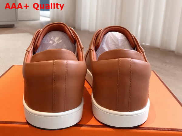 Hermes Kid Sneaker in Naturel Calfskin Replica