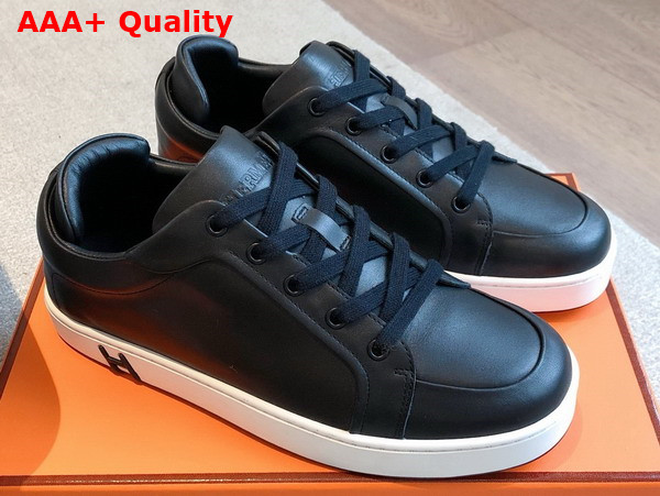 Hermes Kid Sneaker in Noir Calfskin Replica