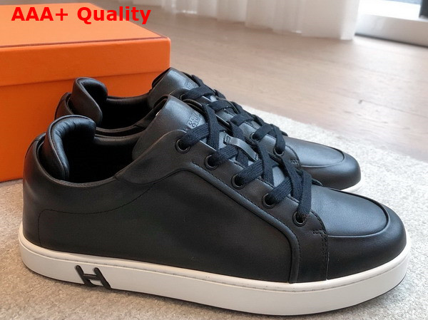 Hermes Kid Sneaker in Noir Calfskin Replica